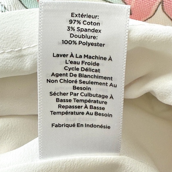 Talbots Canvas A-Line Pastel Tropical Leaf Floral Birds Print Skirt Size 4 - Picture 11 of 12